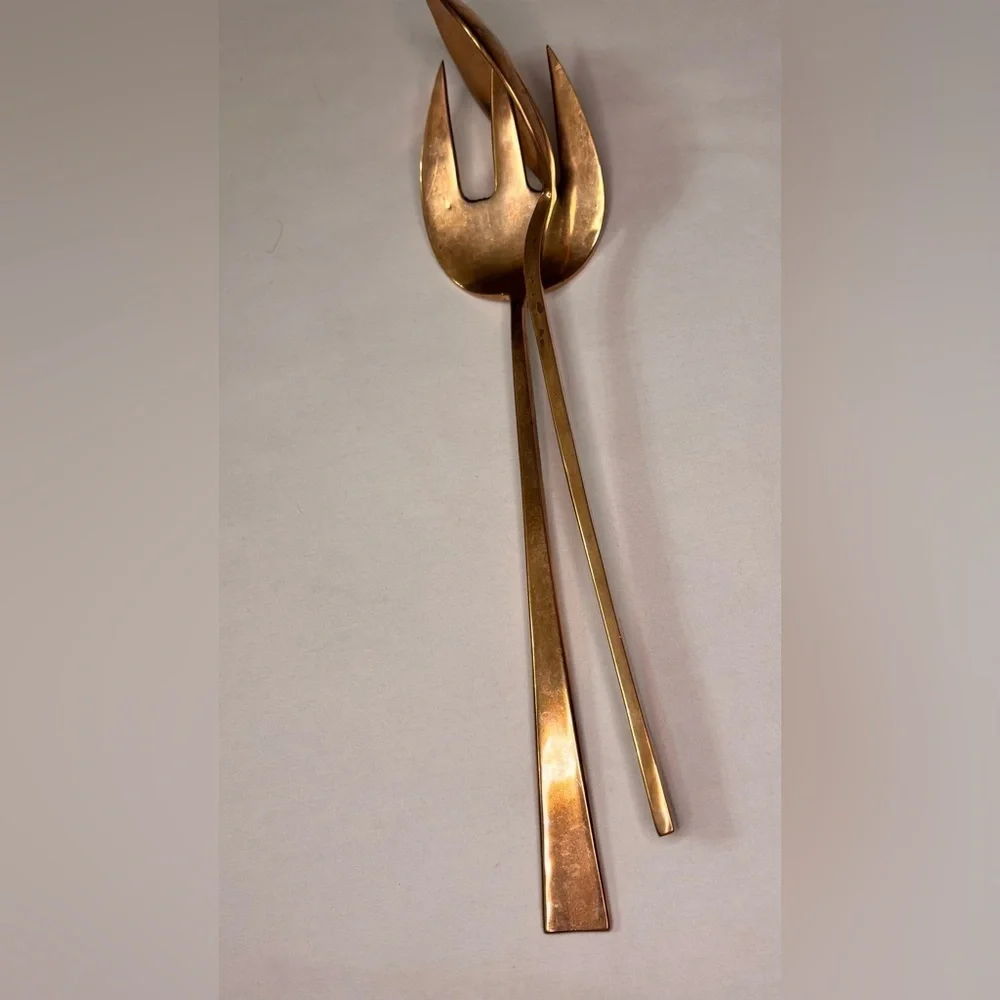 Vintage Elegant Gold Flatware Serving Set
